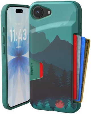 iPhone 17e 16e Wallet Case Slim Protective Credit Card Holder Moving Mountains