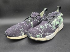 adidas gazelle silver green womens ADIDAS NMD R1 PK Size 12.5 Black Green Splattered Nylon Lace Up Sneake   Sui Generis Designer Consignment