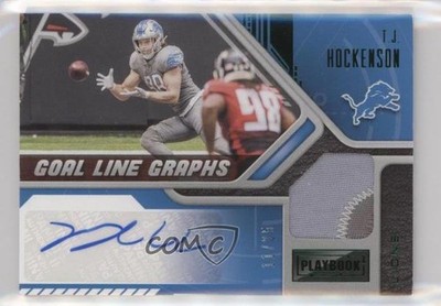 2021 Panini Playbook Goal Line Graphs Green 11/25 TJ Hockenson Auto 03hd