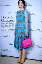 Dolce & Gabbana SS2015 Sacred Heart Print Sheer Blue Silk Chiffon Dress IT42