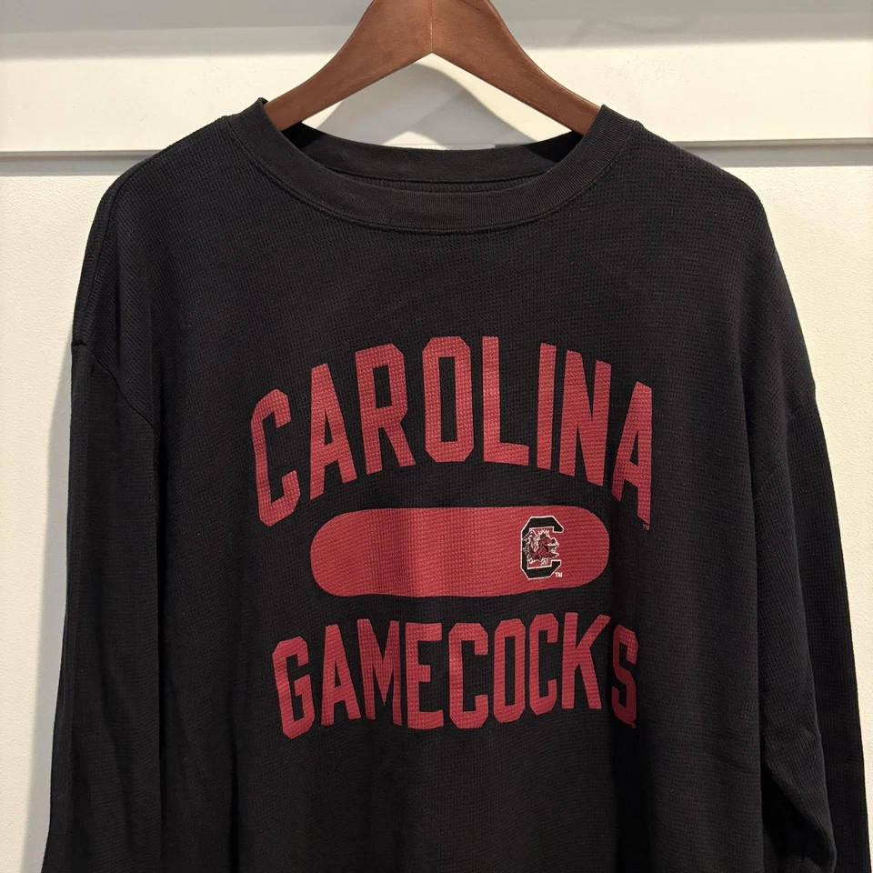 South Carolina Gamecocks Shirt Men 2XL BLack NCAA Long Sleeve Thermal College - Image 4 of 4
