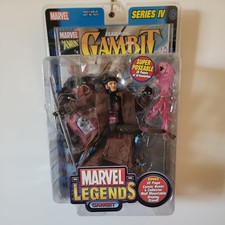 TOY BIZ MARVEL LEGENDS SERIES IV 4 GAMBIT with COMIC BOOK & DISPLAY STAND