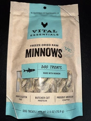 PET PALETTE, LLC Vital Essentials(R) Freeze-Dried Minnows Dog Treats, 2.5 oz