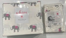 Martha Stewart Whim Flinel Sheet Set 6-Piece Queen Size White New, 100 Cotton