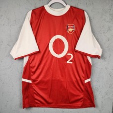 Vintage Arsenal Jersey Mens Medium Red White Soccer Futetball O2 Embroidered
