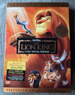 The Lion King Platinum Edition Disney 2 Disc Special Edition DVD New