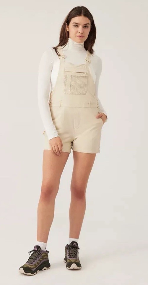 Outdoor Voices RecTrek ZipOff Overalls Women's M Linen