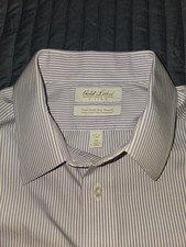 Roundtree Yorke Gold Label Shirt Mens 16 1/2 35 Lavender EZ Wash Pinpoint