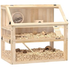 Hamsterk&auml;fig aus Holz 3 Etagen Nagarium Nagerk&auml;fig Kleintierk&auml;fig mit Deckel