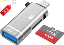 MFi SD Card Reader for iPhone iPad USB Adapter for SD TF MicroSD Trail Cam - US