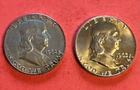 1962 & 1963 P  Franklin Half Dollar 90% Silver 50C Circulated US Coin Lot of 2