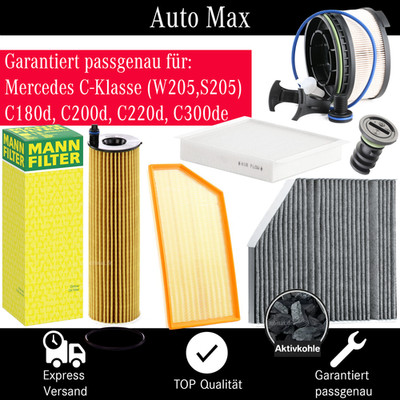 Filterset Inspektionspaket MERCEDES C-KLASSE W205 | OM654 C180d C200d C220d