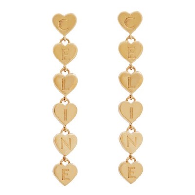 Celine Cœur Celine Heart Earrings in Brass with Gold Finish