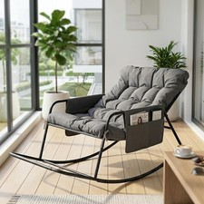 Outdoor Oversized Rocking Chair Patio Lounge Rocker W/ Thick Soft Cushion