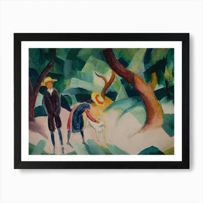 August Macke Kinder mit Ziege, 19 gerahmte Wandbilder Poster Leinwanddruck Bild