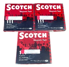 Vtg Scotch Magnetic Tape 111-12 Plastic All Purpose Splice,1200 ft (Lot of 3)