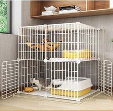 Cat Cage Indoor DIY Cat Playpen Detachable Metal Wire Kennels Indoor Cat Enclosu