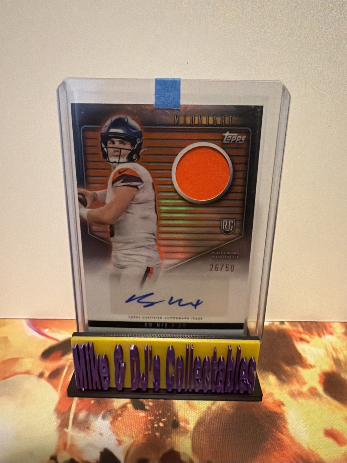 2024 Topps Midnight - Rookie Jersey Autographs Bo Nix #RJA-BN (AU, MEM, RC)