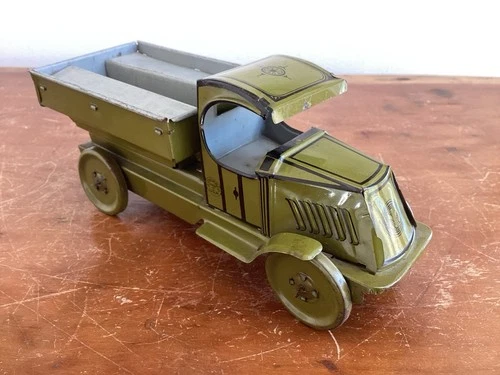 Antique J Chein Tin Litho Mack Troop Army Truck 1920s (NICE!)