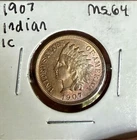 1907 Indian Head Cent penny, BU+++ nicely struck RB coin.