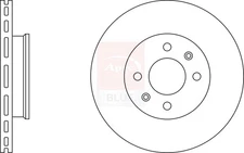 2x Brake Discs Pair Vented Front 255mm SDK6460 Apec Blue Set 517121C050 Quality