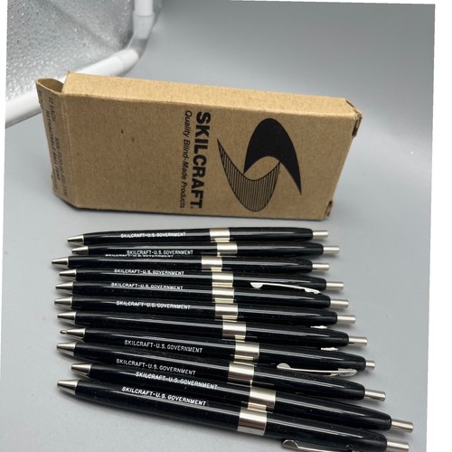 10x Original Unused 60s SKILCRAFT US GOVERNMENT Ret Pens Blk open box/partial - Picture 2 of 6