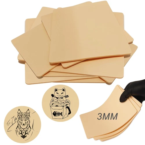 3MM Tattoo Skin Practice - 12Pcs Premium Silicone Fake Skin for Tattoo - product listing photo
