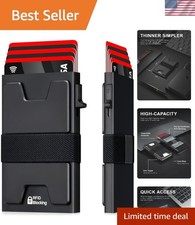 Expandable Pop-Up Black Wallet for Men with RFID Blocking - Aluminum Design