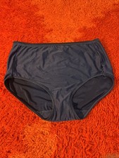 Vtg VANITY FAIR High Waist Panty Navy Blue Silky Nylon Medium