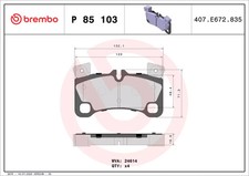 Jeu de plaquettes de frein arrière BREMBO P 85 103 AUDI Q7 3.0 TDI quattro