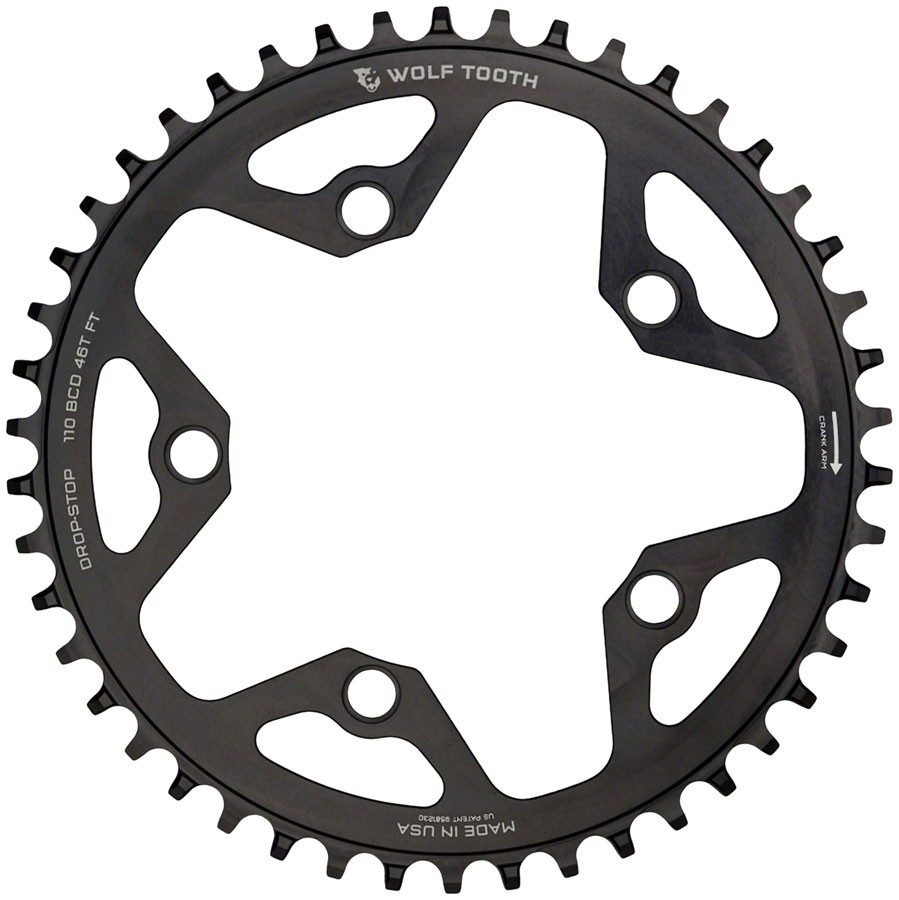 Wolf Tooth 42T Alloy Chainring 110BCD 1x Drop-Stop for Gravel, Cyclocross & Road