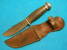 ANTIQUE KINFOLKS USA K380 WOODCRAFT HUNTING SKINNING BOWIE KNIFE KNIVES VINTAGE