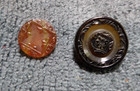 7 Vintage Antique Pressed Horn Carved Picture Buttons — photo 7