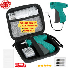 Clothing Tagging Gun Kit w/ 6 Needles 1008 Fasteners Case Retail Tags