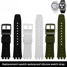 For Swatch Quality Waterproof Silicone Watch Band Pin Buckle Rubber Strap 19mm