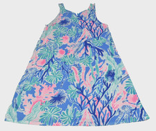 Lilly Pulitzer Kristen Women Swing Dress Size M Jet Stream Lattice Multicolor