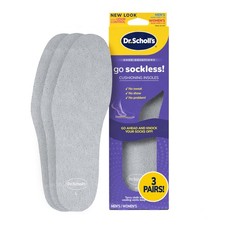 Dr Scholl  s Go Sockless Cushioning Insoles for Women Men Unisex, 3 Pairs, Trim