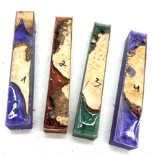 Drechselholz Birke Maserholz Pen-Blank mit Epoxy ca 2x2x13 cm , Edelholz , Maser