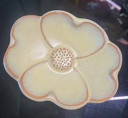 Vintage Frankoma Pottery  Dogwood 477 Trinket Soap Ring Dish Tea Bag Holder