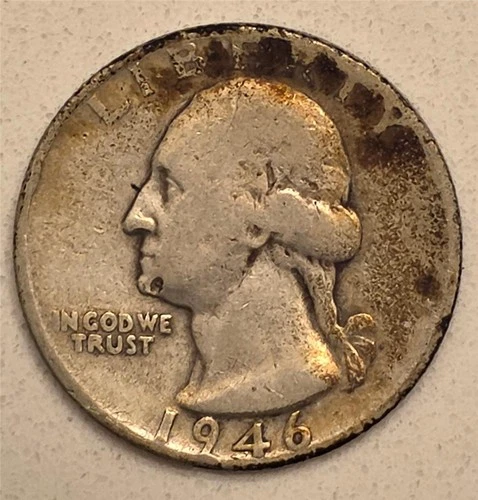 1946-D Washington 90% Silver Quarter Denver *ALBUM TONING*