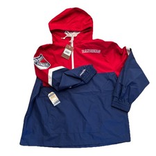 NWT Mitchell & Ness NHL New York Rangers 1/4 Zip Windbreaker Men's 2XL Hooded