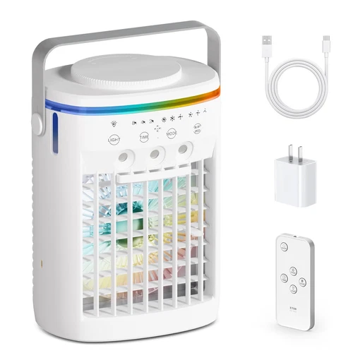 Portable Air Conditioner,Cooling Fan with 3 Speeds &3 Modes,2-8H Timer,1000ml...
