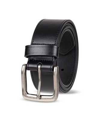 Amazon Essentials Men's Raw Edge Jeans Belt, Black, 48 48, Black