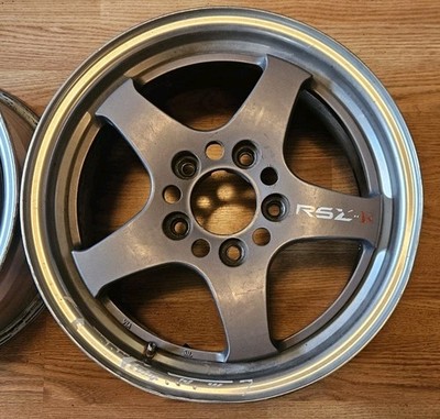 🔥(2) WORK JDM WORK RSZ-R WHEELS 15X7 +44 OFFSET 5 LUG RIMS USED