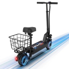 10inch Electric Scooter with Seat Basket, 22miles Max Range,22mph ESCOOTER