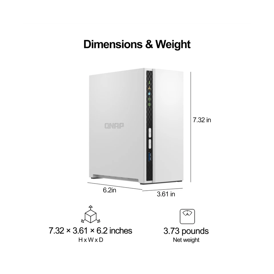 QNAP TS-233-US 2 Bay Affordable Desktop NAS with ARM Cortex-A55 Quad-core Pro... - Image 3 of 4