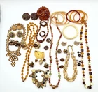 Vintage Jewelry Lot Bakelite,Ivana, West Germany, Sarah Cov, Charm Bracelet