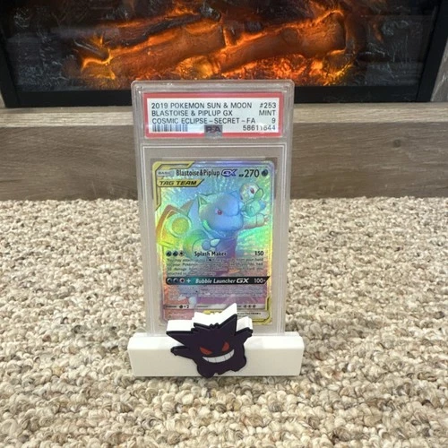 Pokémon TCG 2019 Blastoise & Piplup GX Secret Rare Cosmic Eclipse PSA 9 English