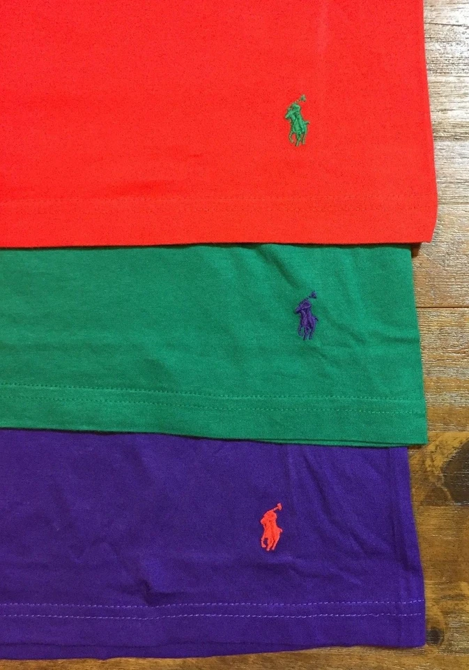 POLO RALPH LAUREN Classic V-Neck Undershirts Men's Medium M purple/red/green NEW - Image 2 of 4