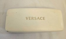 Vintage Versace Hard Clamshell Glasses Case White  Gold Made in Italy